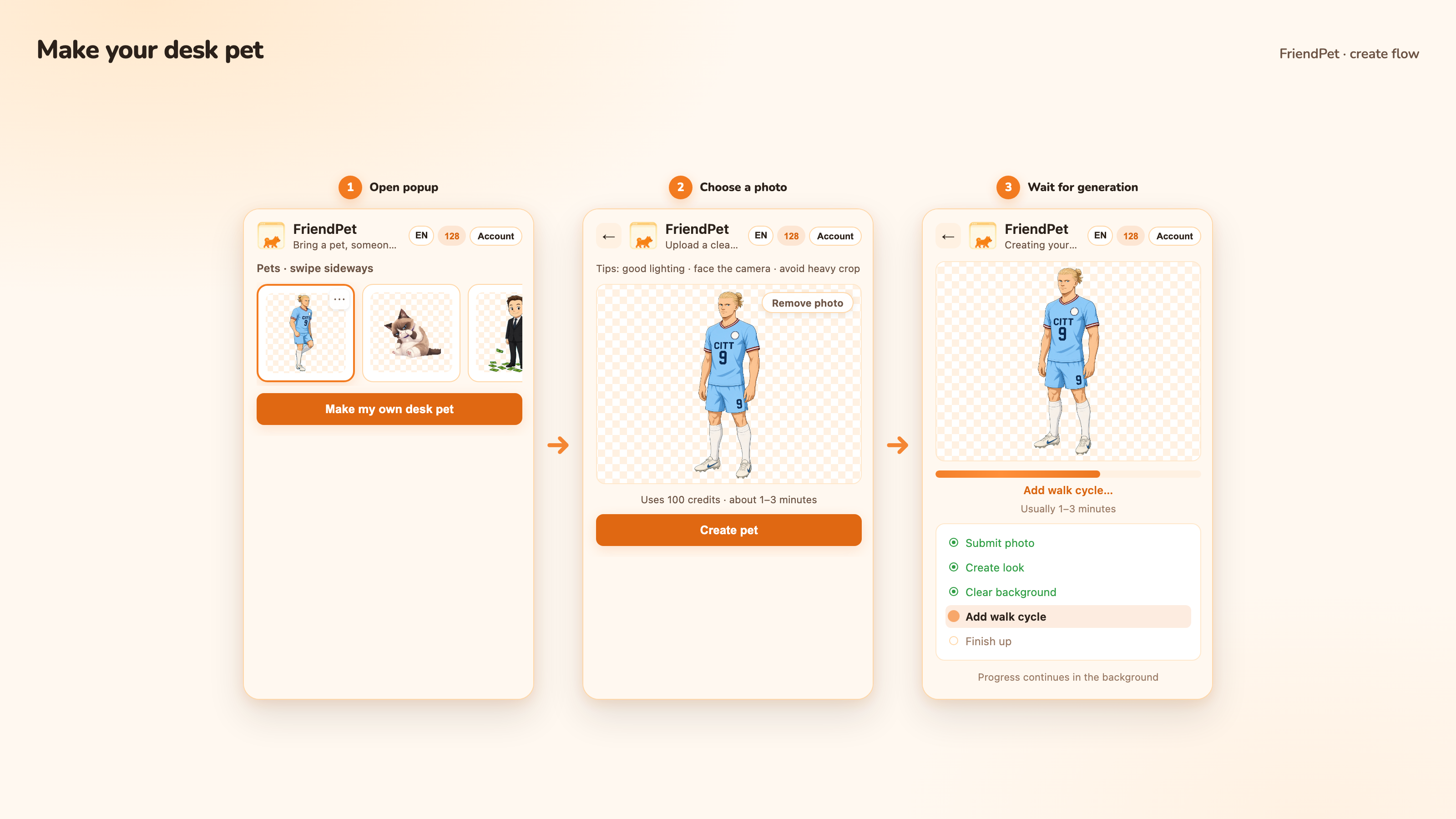 FriendPet create flow